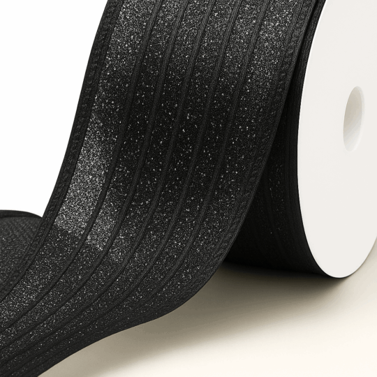 black stripe chiffon ribbon