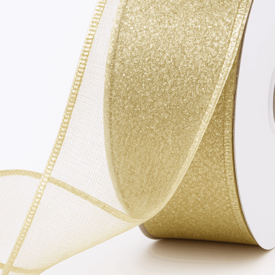gold silver mesh ribbon roll