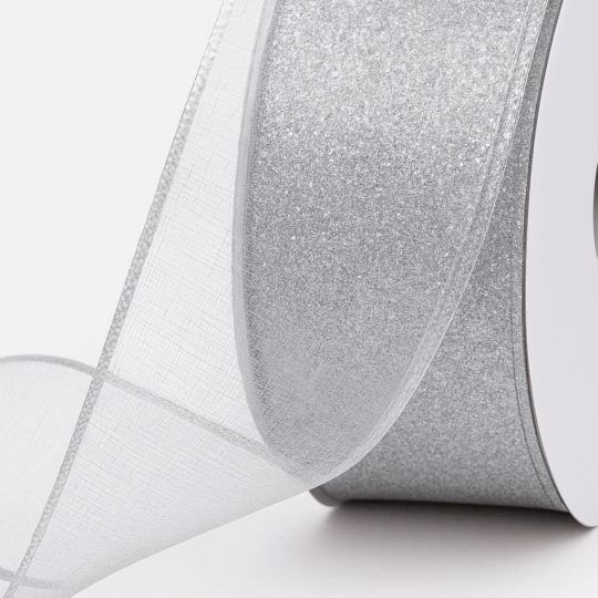 platinum silver mesh ribbon roll